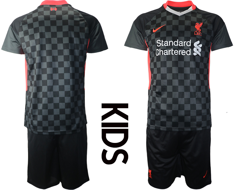 Youth 2020-2021 club Liverpool away blank black Soccer Jerseys